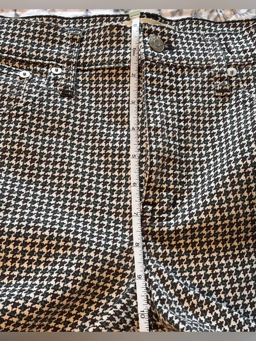 Madewell Mid Rise Kick Out Jeans Houndstooth Check Stretch Women’s Size 29